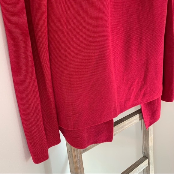 Eileen Fisher Tencel Silk Blend Angled Cardigan Radish Size Medium - Picture 12 of 15